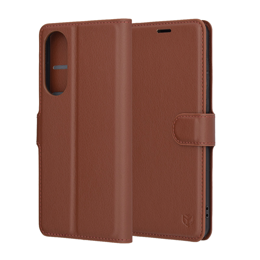Custodia per Samsung Galaxy S25 Edge S937, Techsuit, Leather Folio, Marrone