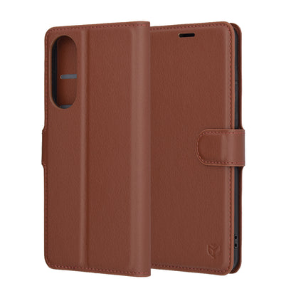 Custodia per Samsung Galaxy S25 Edge S937, Techsuit, Leather Folio, Marrone