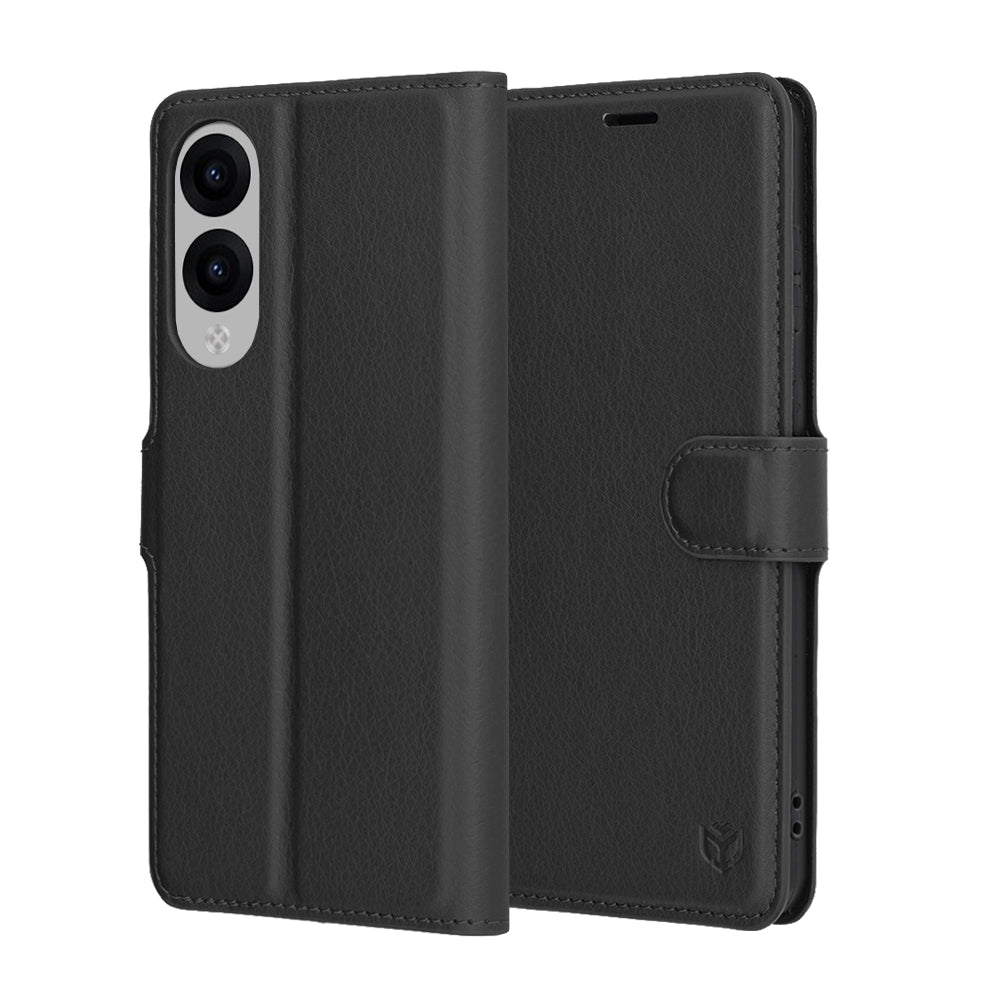 Custodia per Samsung Galaxy S25 Edge S937, Techsuit, Leather Folio, Nera
