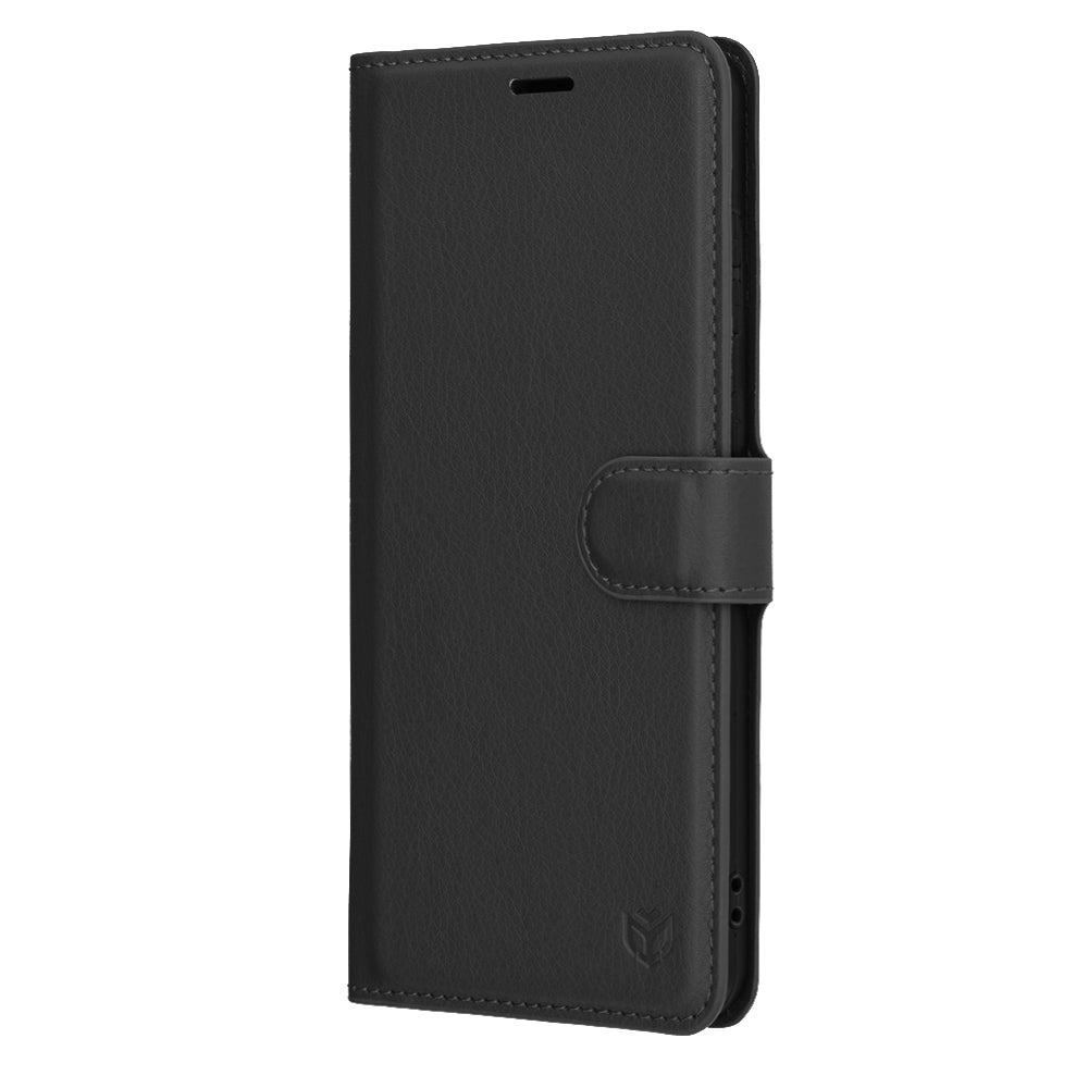 Custodia per Samsung Galaxy S25 Edge S937, Techsuit, Leather Folio, Nera