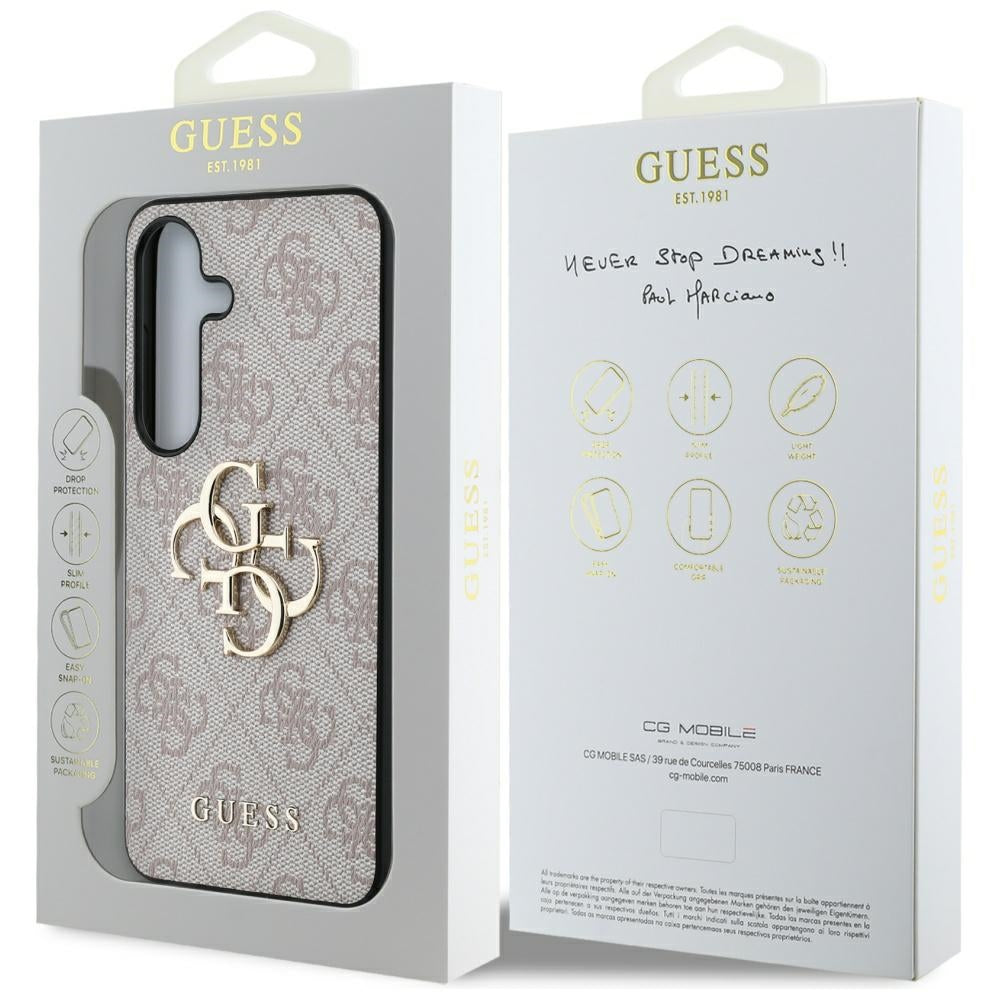 Custodia per Samsung Galaxy S25+ S936, Guess, 4G Big Logo, Rosa