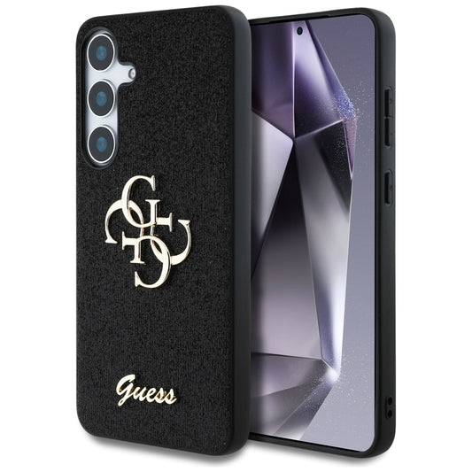 Custodia per Samsung Galaxy S25+ S936, Guess, Glitter Big 4G Script, Nera