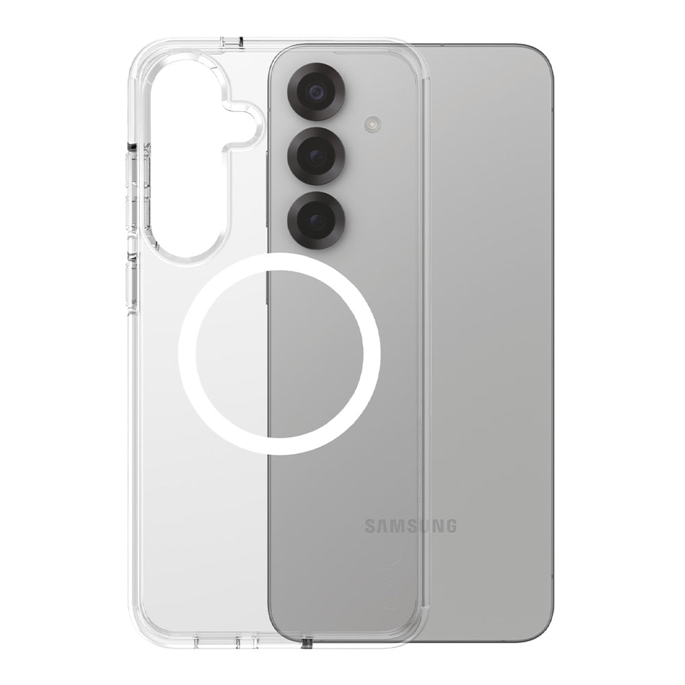 Custodia per Samsung Galaxy S25+ S936, PanzerGlass, Care Urban Combat, Trasparente Bianca