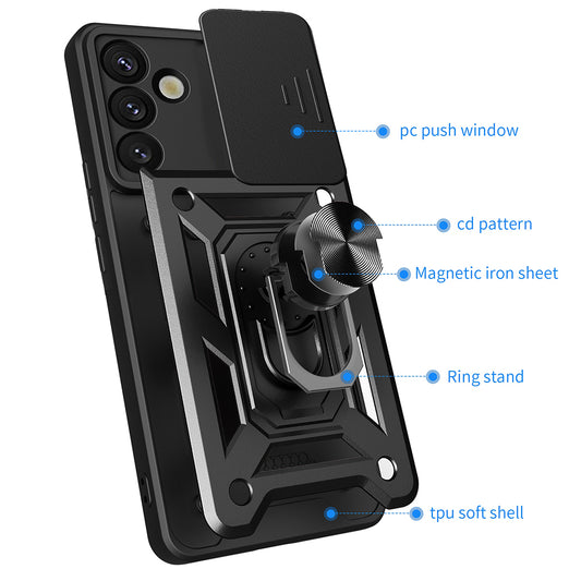 Custodia per Samsung Galaxy S25+ S936, Techsuit, CamShield, Nera