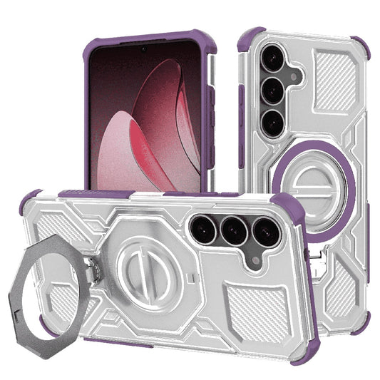 Custodia per Samsung Galaxy S25+ S936, Techsuit, Carbon Shield Pro, Viola