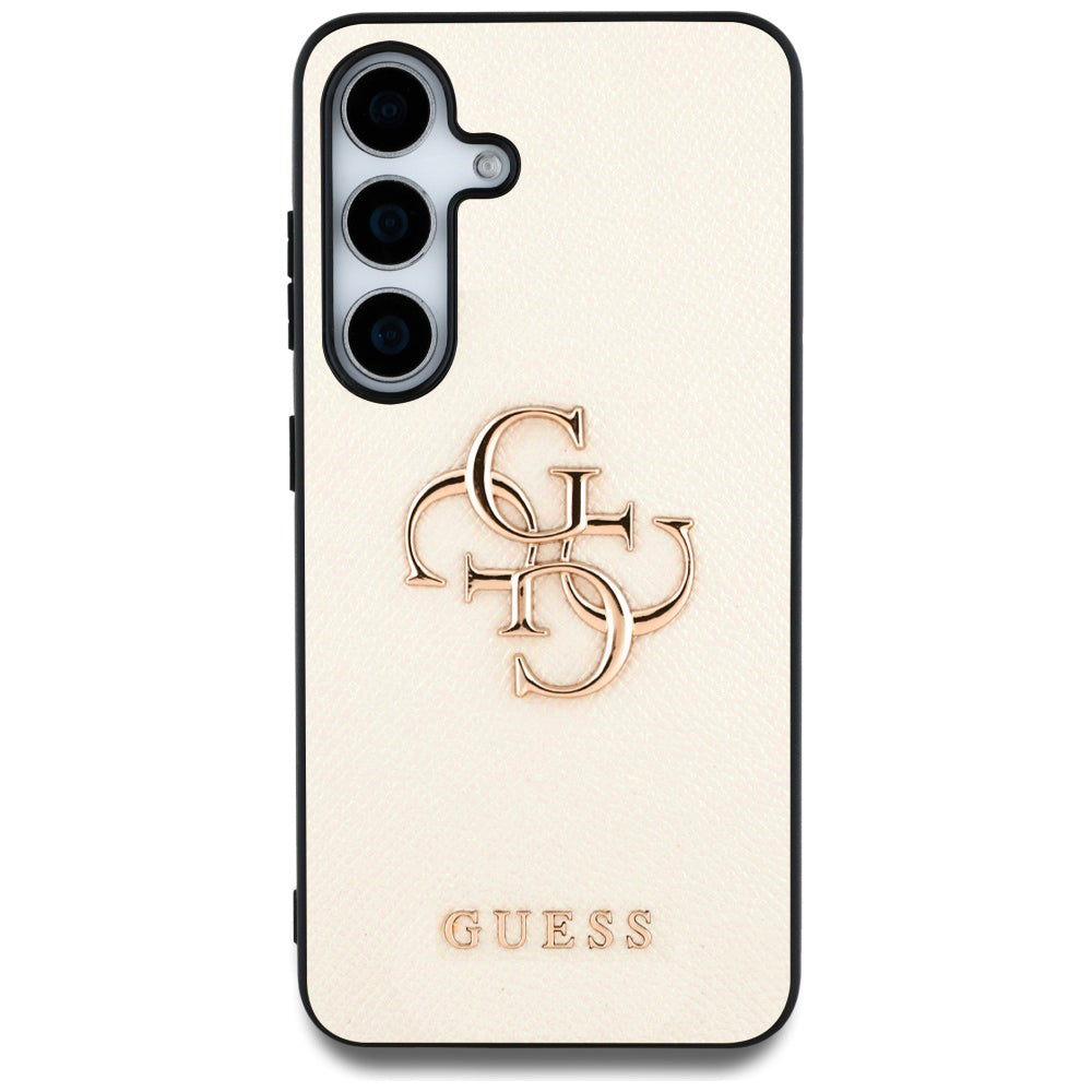 Custodia per Samsung Galaxy S25 S931, Guess, 4G Grained Big and Classic Logo, Beige