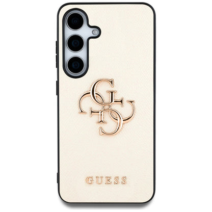 Custodia per Samsung Galaxy S25 S931, Guess, 4G Grained Big and Classic Logo, Beige