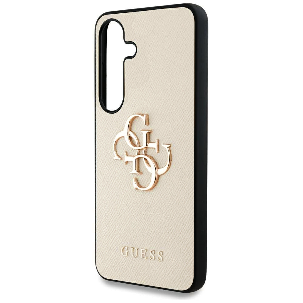 Custodia per Samsung Galaxy S25 S931, Guess, 4G Grained Big and Classic Logo, Beige