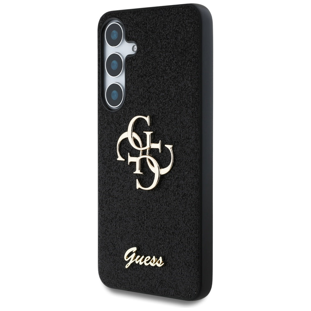 Custodia per Samsung Galaxy S25 S931, Guess, Glitter Big 4G Script, Nera