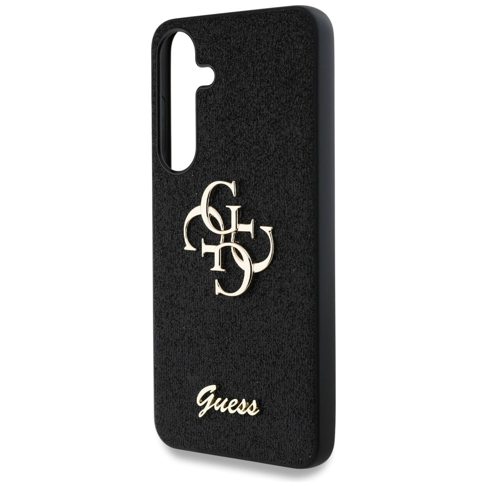 Custodia per Samsung Galaxy S25 S931, Guess, Glitter Big 4G Script, Nera