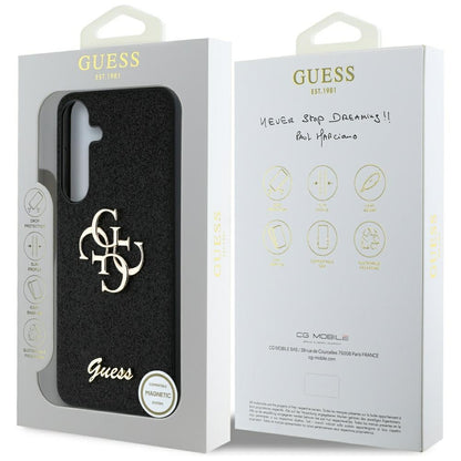 Custodia per Samsung Galaxy S25 S931, Guess, Glitter Big 4G Script, Nera