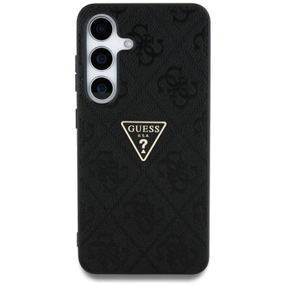 Custodia per Samsung Galaxy S25 S931, Guess, Grained Hot Stamp 4G Triangle, Nera