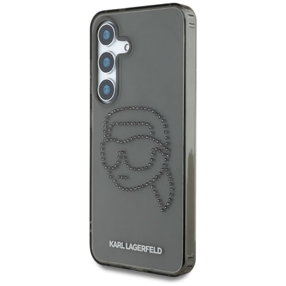 Custodia per Samsung Galaxy S25 S931, Karl Lagerfeld, IML Rhinestones Karl's Head, Nera