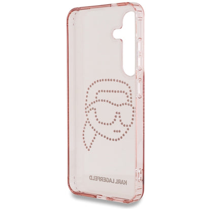 Custodia per Samsung Galaxy S25 S931, Karl Lagerfeld, IML Rhinestones Karl's Head, Rosa