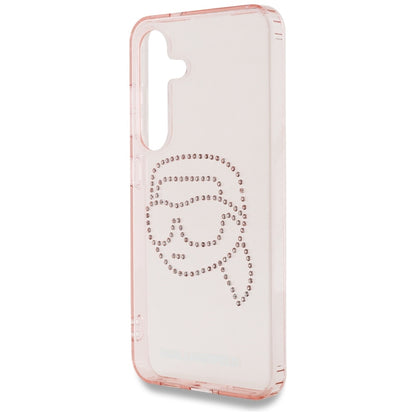 Custodia per Samsung Galaxy S25 S931, Karl Lagerfeld, IML Rhinestones Karl's Head, Rosa