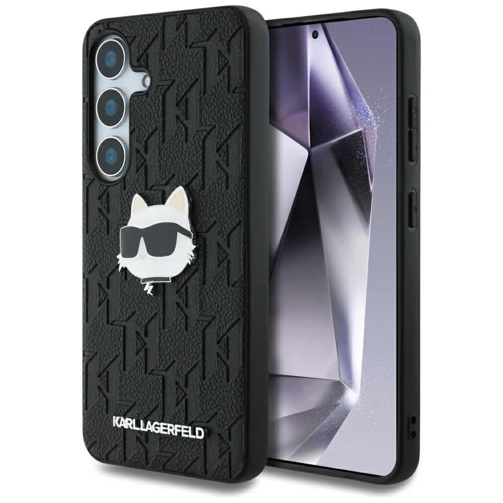 Custodia per Samsung Galaxy S25 S931, Karl Lagerfeld, Monogram Choupette's Head, Nera