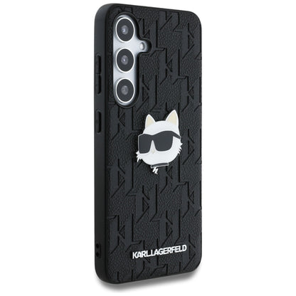 Custodia per Samsung Galaxy S25 S931, Karl Lagerfeld, Monogram Choupette's Head, Nera