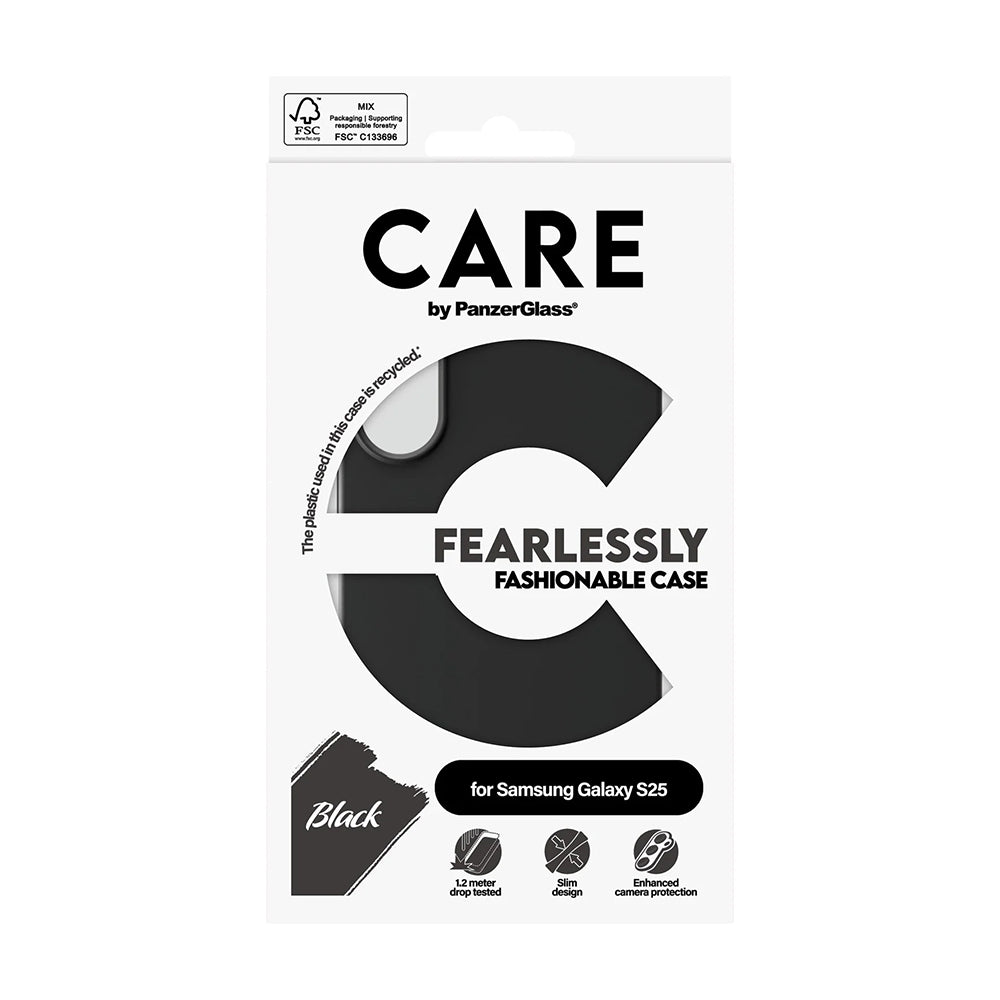 Custodia per Samsung Galaxy S25 S931, PanzerGlass, Care Fashionable, Nera