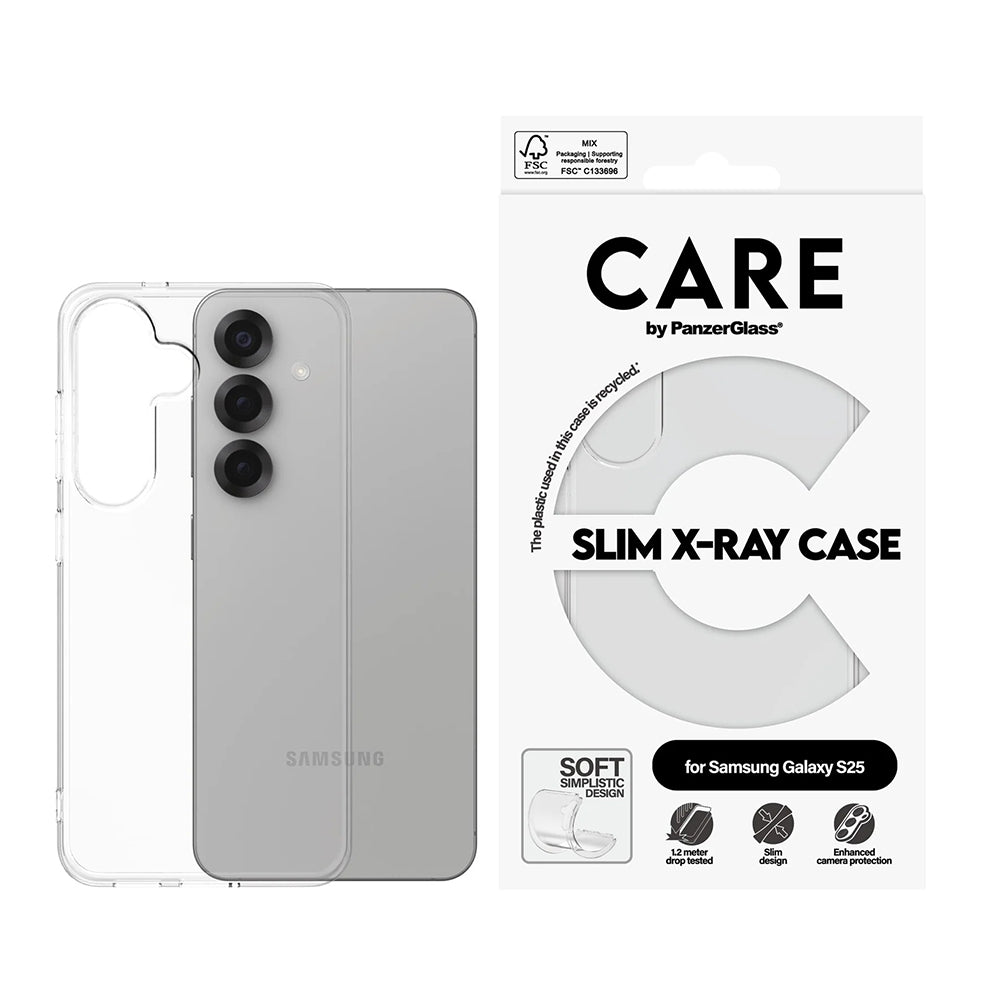 Custodia per Samsung Galaxy S25 S931, PanzerGlass, Care Fashionable, Trasparente