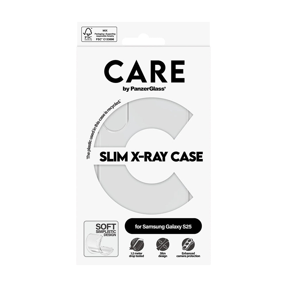 Custodia per Samsung Galaxy S25 S931, PanzerGlass, Care Fashionable, Trasparente