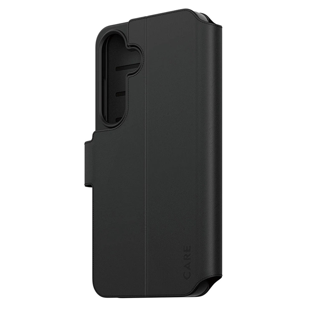Custodia per Samsung Galaxy S25 S931, PanzerGlass, Care Feature Kickstand Wallet, Nera
