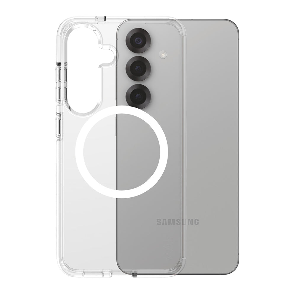 Custodia per Samsung Galaxy S25 S931, PanzerGlass, Care Urban Combat, Trasparente Bianca