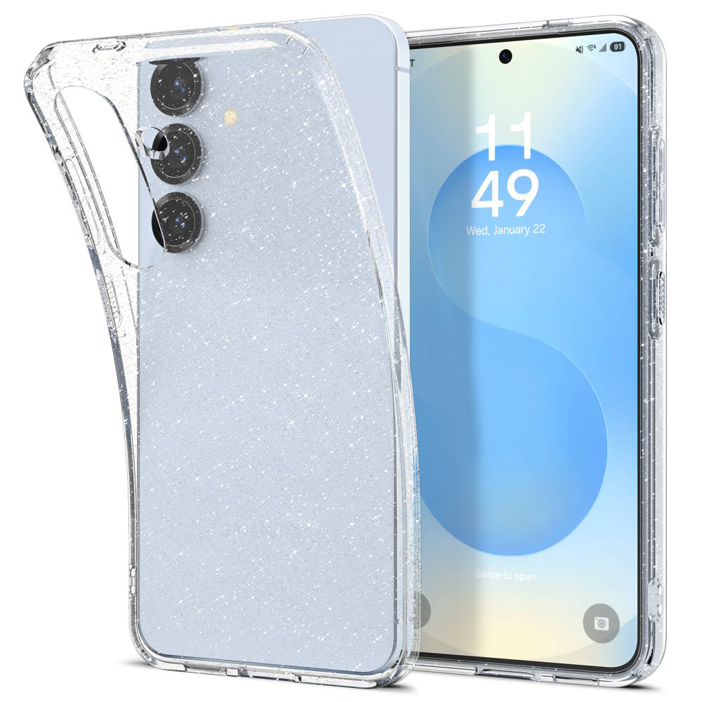 Custodia per Samsung Galaxy S25 S931, Spigen, Liquid Crystal Glitter, Trasparente ACS08997