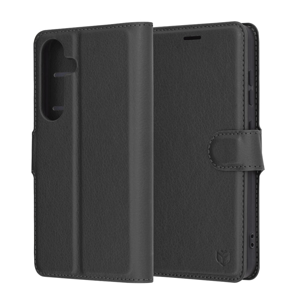 Custodia per Samsung Galaxy S25 S931, Techsuit, Leather Folio, Nera