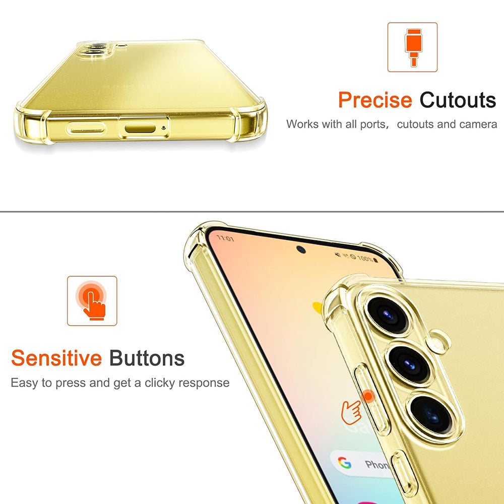 Custodia per Samsung Galaxy S25 S931, Techsuit, Shockproof Clear, Trasparente