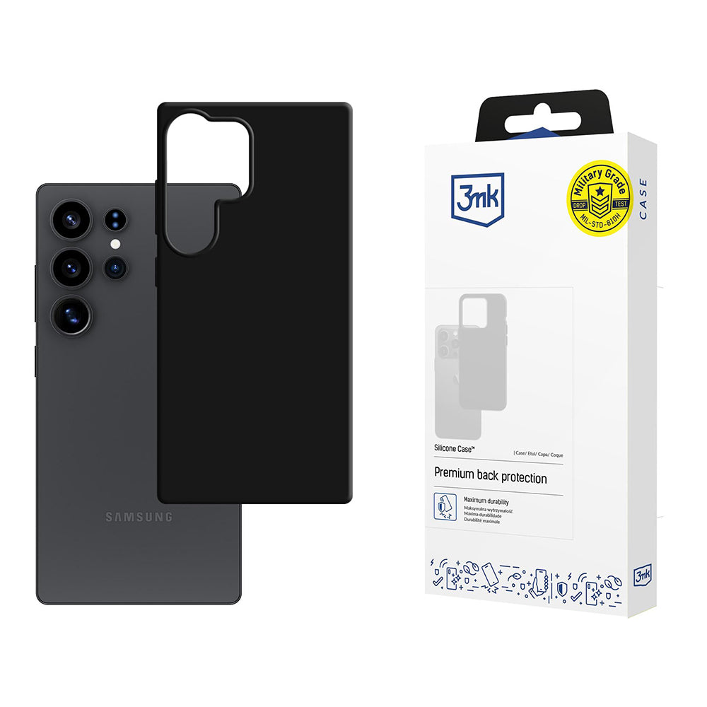 Custodia per Samsung Galaxy S25 Ultra S938, 3MK, Silicone, Nera