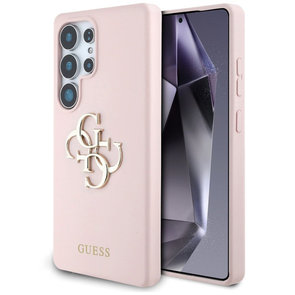 Custodia per Samsung Galaxy S25 Ultra S938, Guess, 4G Grained Big and Classic Logo, Rosa