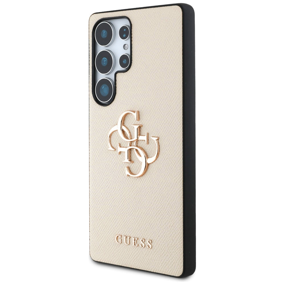 Custodia per Samsung Galaxy S25 Ultra S938, Guess, 4G Grained Big and Classic Logo, Beige