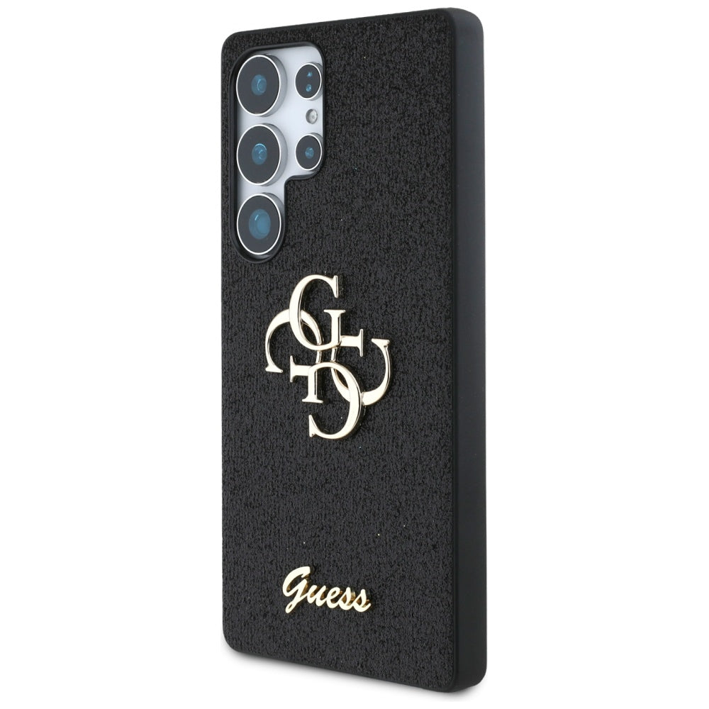 Custodia per Samsung Galaxy S25 Ultra S938, Guess, Glitter Big 4G Script, Nera