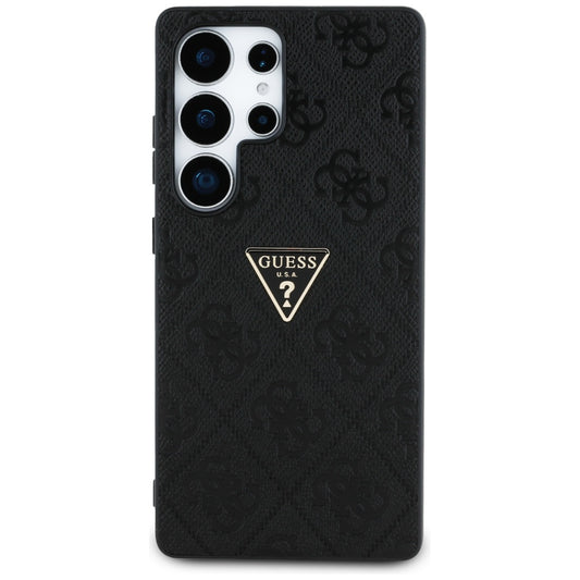 Custodia per Samsung Galaxy S25 Ultra S938, Guess, Grained Hot Stamp 4G Triangle, Nera