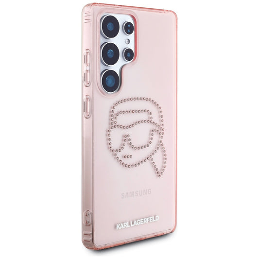 Custodia per Samsung Galaxy S25 Ultra S938, Karl Lagerfeld, IML Luxury Karl's Head, Rosa