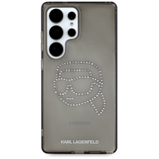 Custodia per Samsung Galaxy S25 Ultra S938, Karl Lagerfeld, IML Rhinestones Karl's Head, Nera