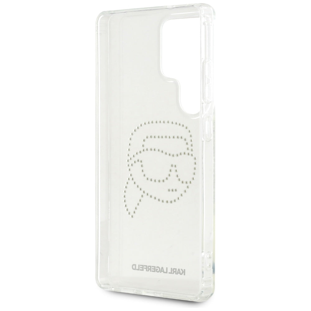 Custodia per Samsung Galaxy S25 Ultra S938, Karl Lagerfeld, IML Rhinestones Karl's Head, Trasparente