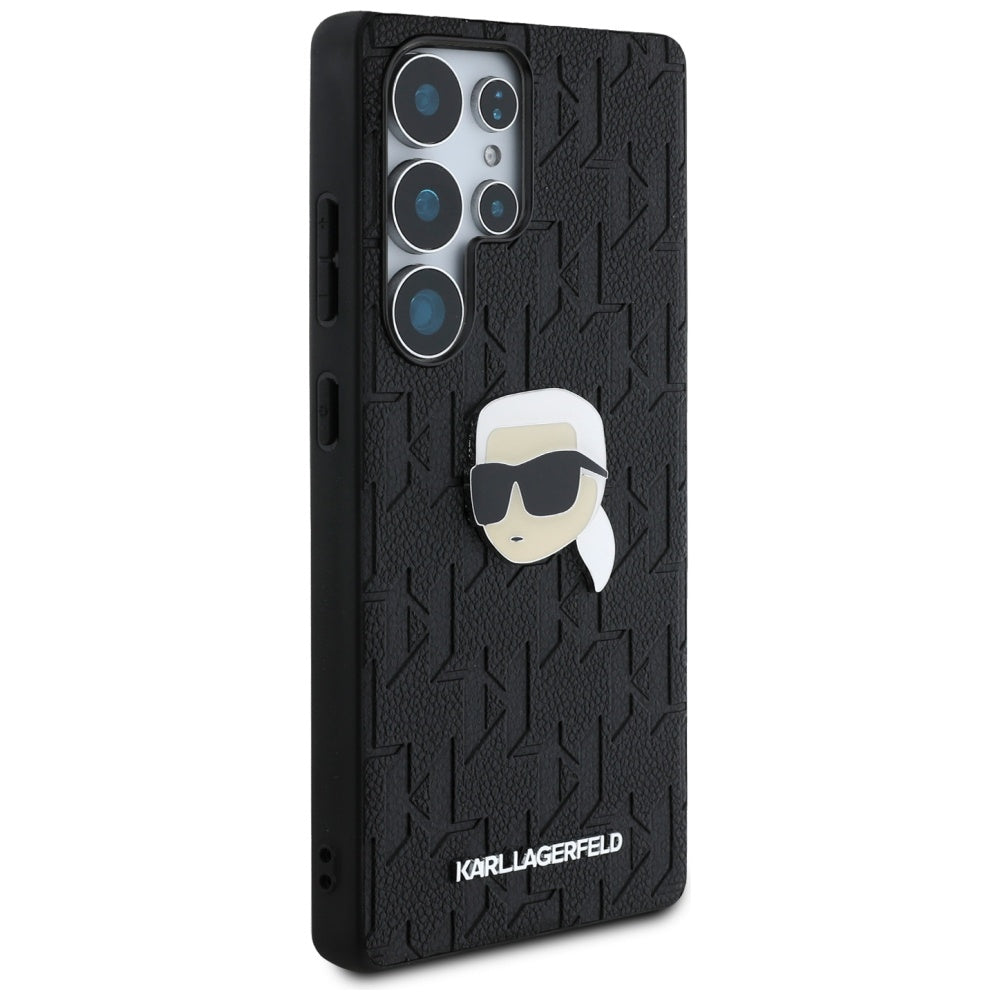 Custodia per Samsung Galaxy S25 Ultra S938, Karl Lagerfeld, Monogram Karl's Head, Nera