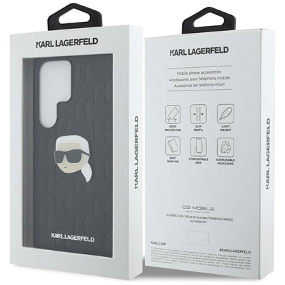 Custodia per Samsung Galaxy S25 Ultra S938, Karl Lagerfeld, Monogram Karl's Head, Nera