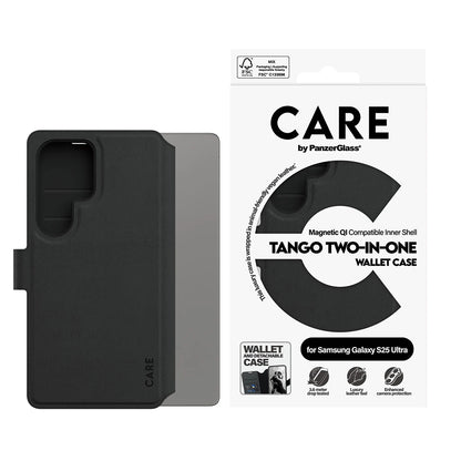 Case for Samsung Galaxy S25 Ultra S938, PanzerGlass, Care Feature Tango Two-in-One, Black