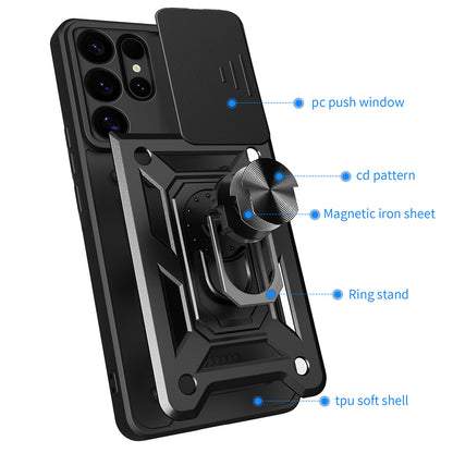 Custodia per Samsung Galaxy S25 Ultra S938, Techsuit, CamShield, Nera