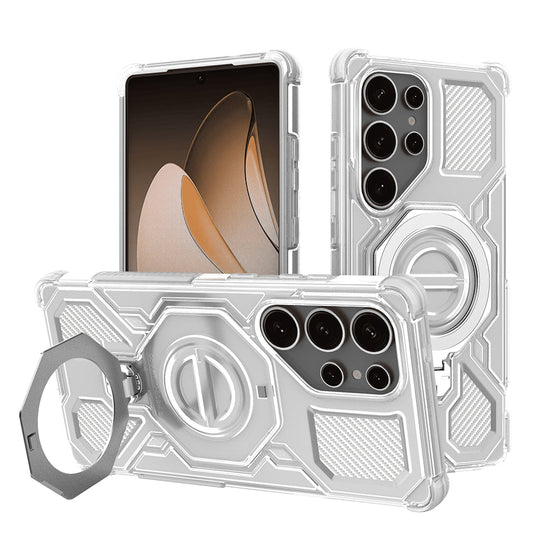 Custodia per Samsung Galaxy S25 Ultra S938, Techsuit, Carbon Shield Pro, Bianca