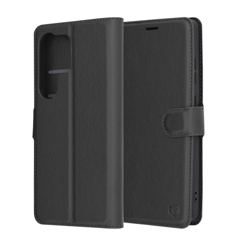 Custodia per Samsung Galaxy S25 Ultra S938, Techsuit, Leather Folio, Nera