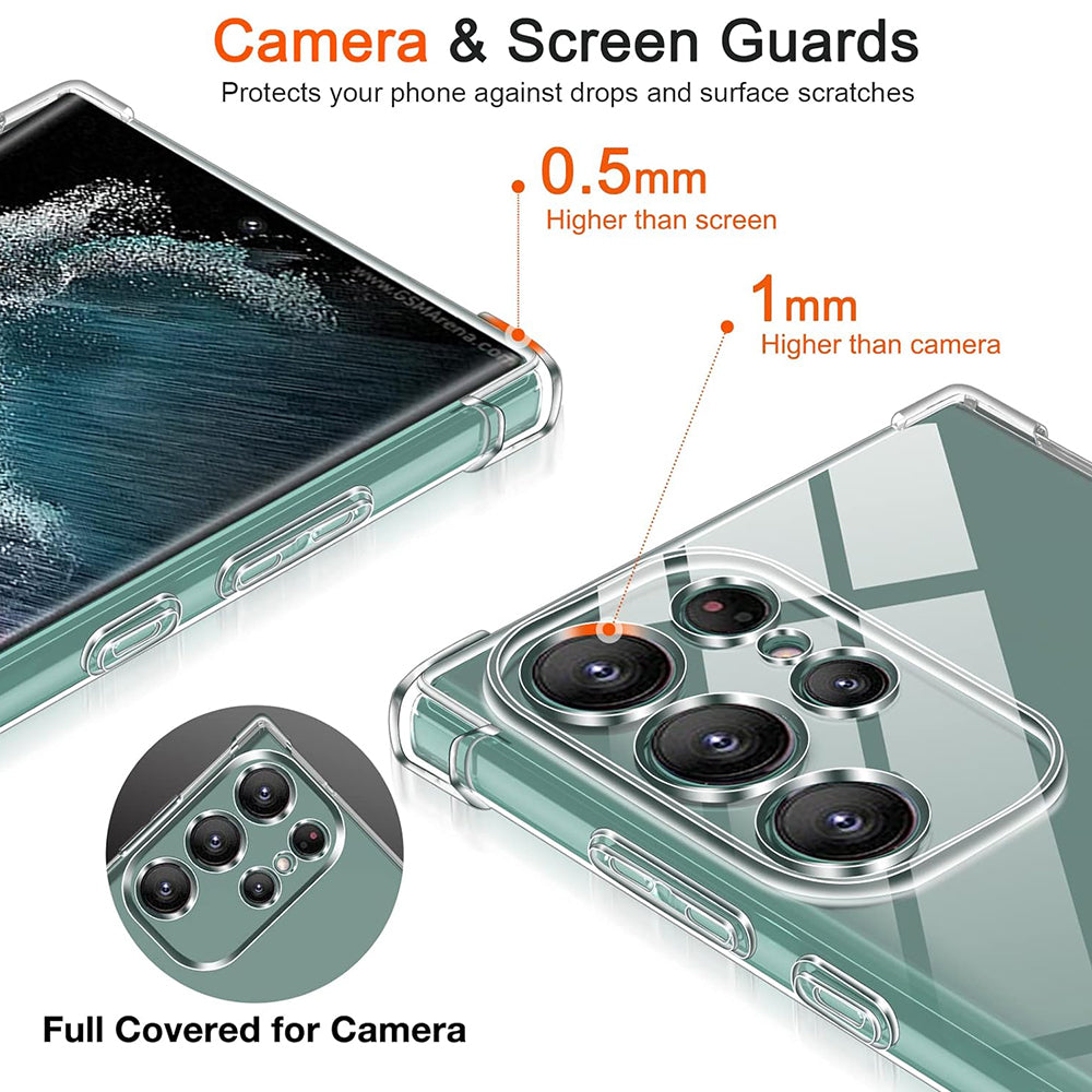 Custodia per Samsung Galaxy S25 Ultra S938, Techsuit, Shockproof Clear, Trasparente