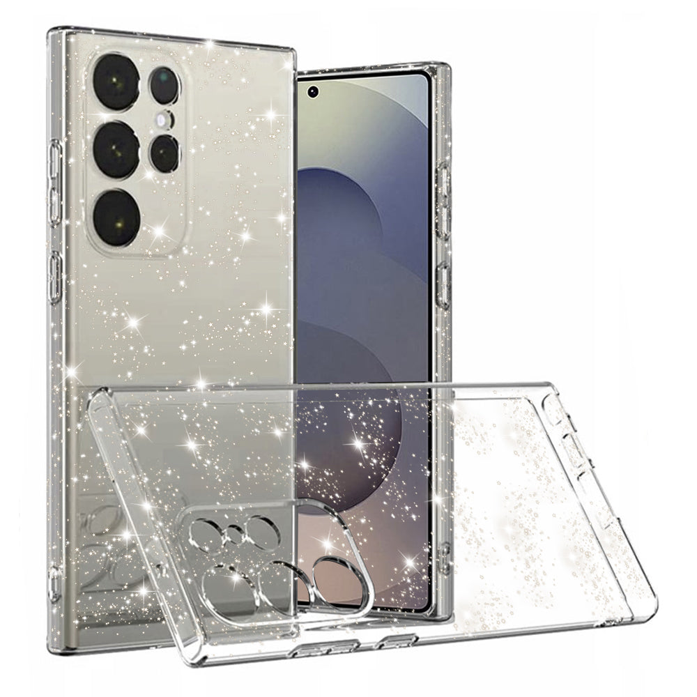 Custodia per Samsung Galaxy S25 Ultra S938, Techsuit, SparkleSkin, Trasparente
