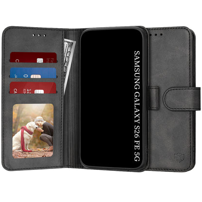 Custodia per Samsung Galaxy S26 FE / S25 FE, Techsuit, Diary Book, Nera
