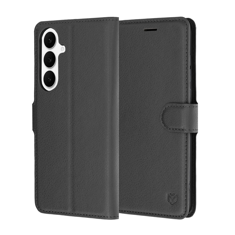 Custodia per Samsung Galaxy S26 FE / S25 FE, Techsuit, Leather Folio, Nera