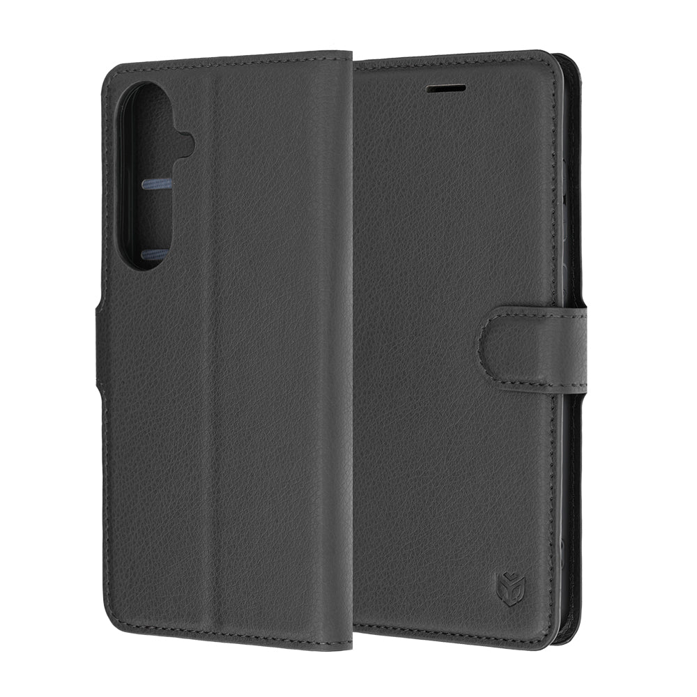 Custodia per Samsung Galaxy S26 FE / S25 FE, Techsuit, Leather Folio, Nera