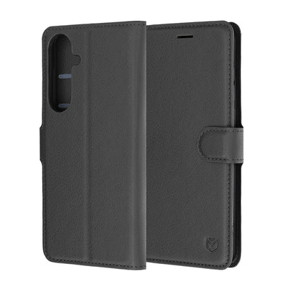 Custodia per Samsung Galaxy S26 FE / S25 FE, Techsuit, Leather Folio, Nera