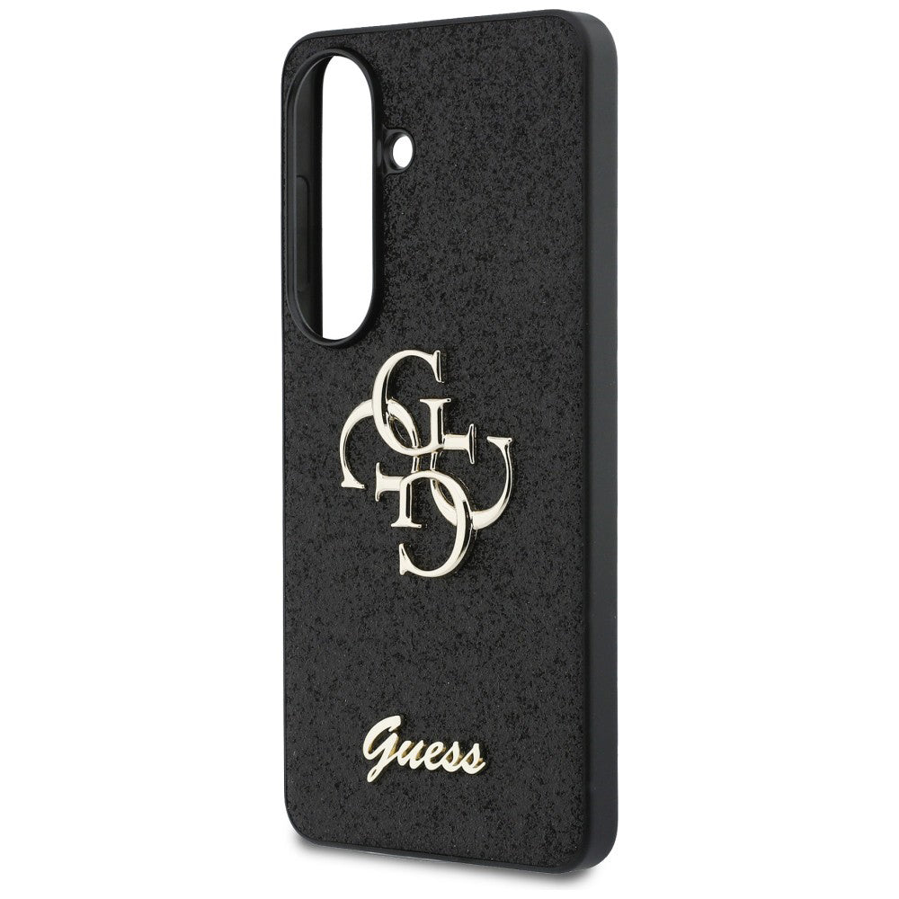 Case for Samsung Galaxy S26 S942, Guess, Fixed Glitter Big 4G Metal Frame, Black